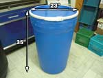 Blue Plastic Barrels